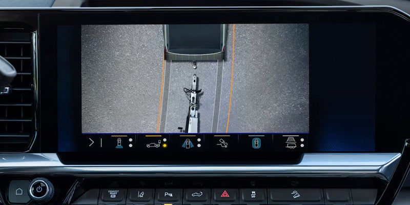 2025 Chevrolet Silverado 2500 HD dashboard screen displaying a camera image