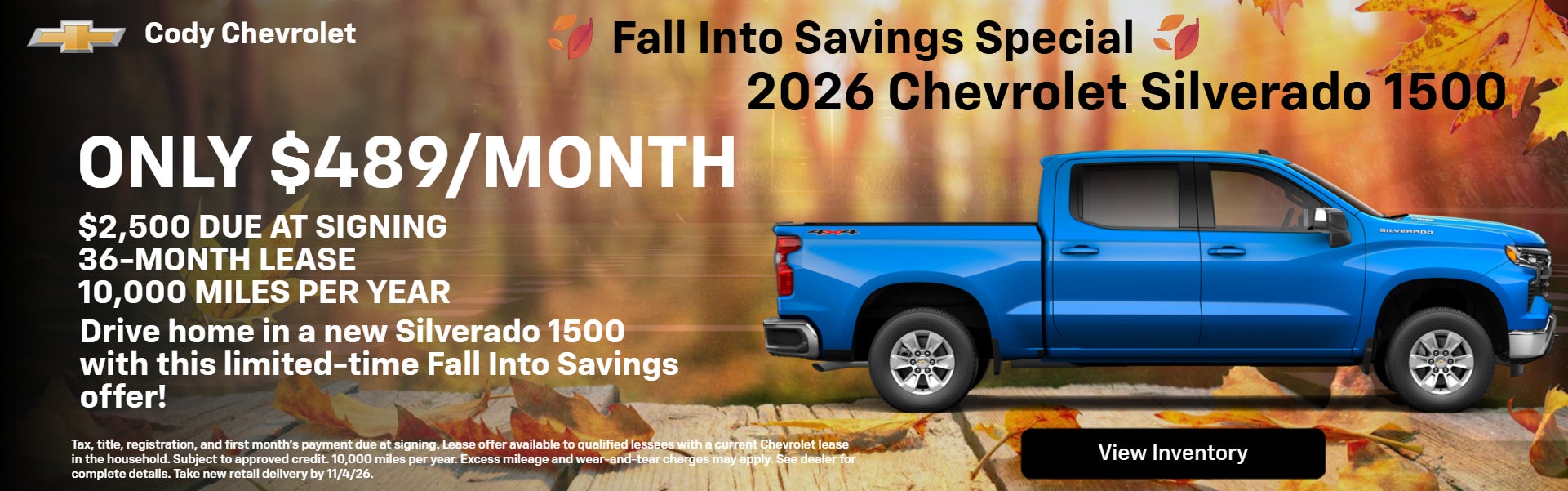 2026 Chevrolet Silverado 1500 on Only $489/month offer